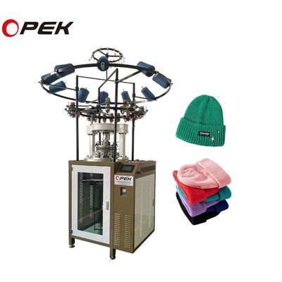 Fish Scale and Waffle Stitch Weaving Rib Hats Knitting Machine with AUTO Lubrication