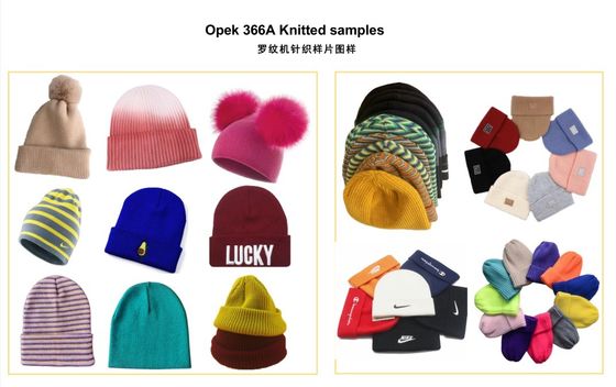 Fish Scale and Waffle Stitch Weaving Rib Hats Knitting Machine with AUTO Lubrication