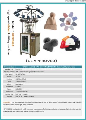 Automatic Rib Knit Polyester Hats Knitting Machine for Technology Textile Machinery