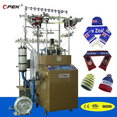 Football Fans Scarf and Beanie Manufacturing Equipment with Double Knitting Method
