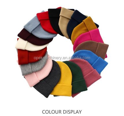 Ribbed Knit Candy Color Kids Cozy Beanie Hats with Automatic and Seamless Technology