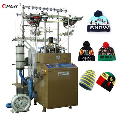Touch Screen Opek Knitting Slouch Beanie Hat Making Machine with Fully Auto Alarm