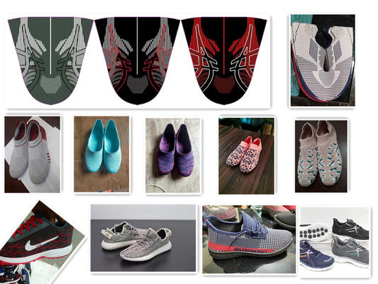 3 System 14gg Shoes Upper Knitting Machine With 36inch 2350*950*1700mm with Materials