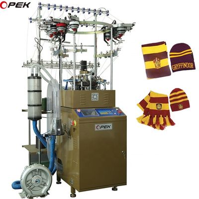 Retail Opek Multicolor Jacquard Children Beanie Hat Knitting Machine Fully Auto Alarm