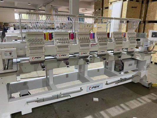 6 Heads 1200 Rpm Computerized Embroidery Machine with KOBAN Rotary Hook and Cap Driver