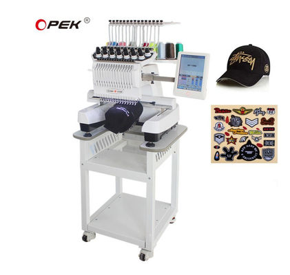 Opek Single Head 12/15 Needles Computer Cap Home Embroidery Machine for Mats and Jeans