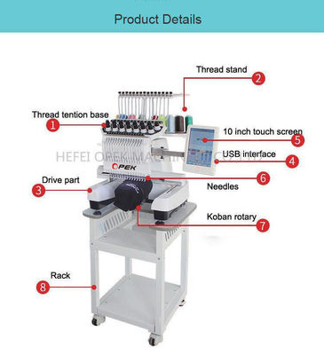 110V-220V Built-in Power Supply 2 Head Computerized Embroidery Machine for 14 Languages