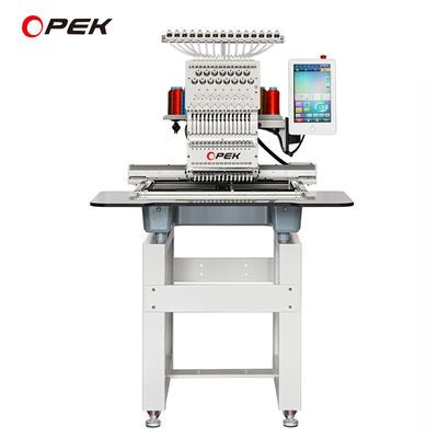 Computerized OPEK Single Head Embroidery Machine for Cap Hat T-shirt Flat Logo Making