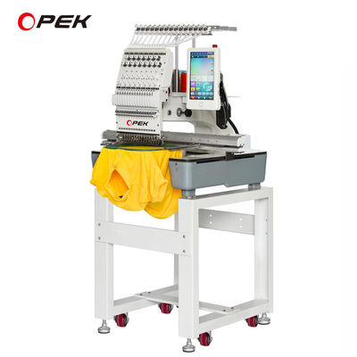 Computerized OPEK Single Head Embroidery Machine for Cap Hat T-shirt Flat Logo Making
