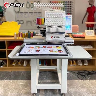 Industrial Computerized OPEK Single Head Embroidery Machine for T-shirt Cap Hat Making
