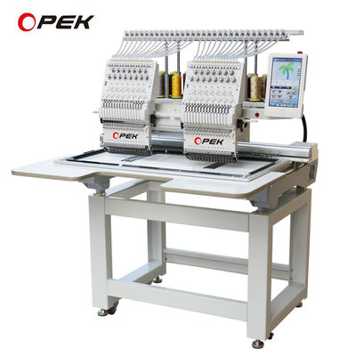 OPEK Two Dual Double 2 Heads Embroidery Machine for Cap T-shirt Hat Flat Computerized Sale