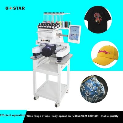 12 15 Needles Double Two 2 Heads Flat Embroidery Machine for Hat Cap T shirt at OPEK